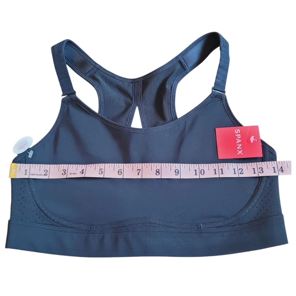 NEW SPANX Black Core High Impact Wireless Racerback Jersey Sports Bra 34C